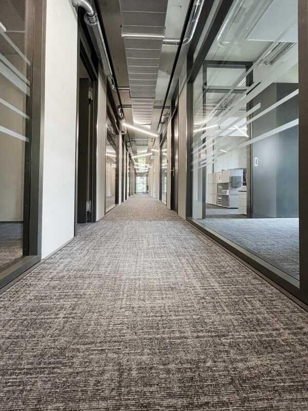 Innenansicht des Bürogebäudes in Friedrichsthal. Eine Referenz von Holzbau Henz.