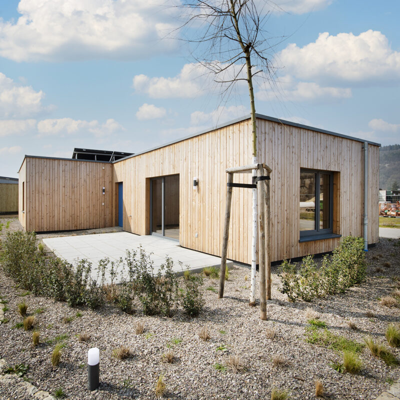 Aussenansicht des Bobinet Quartiers in Trier. Eine Referenz von Holzbau Henz.