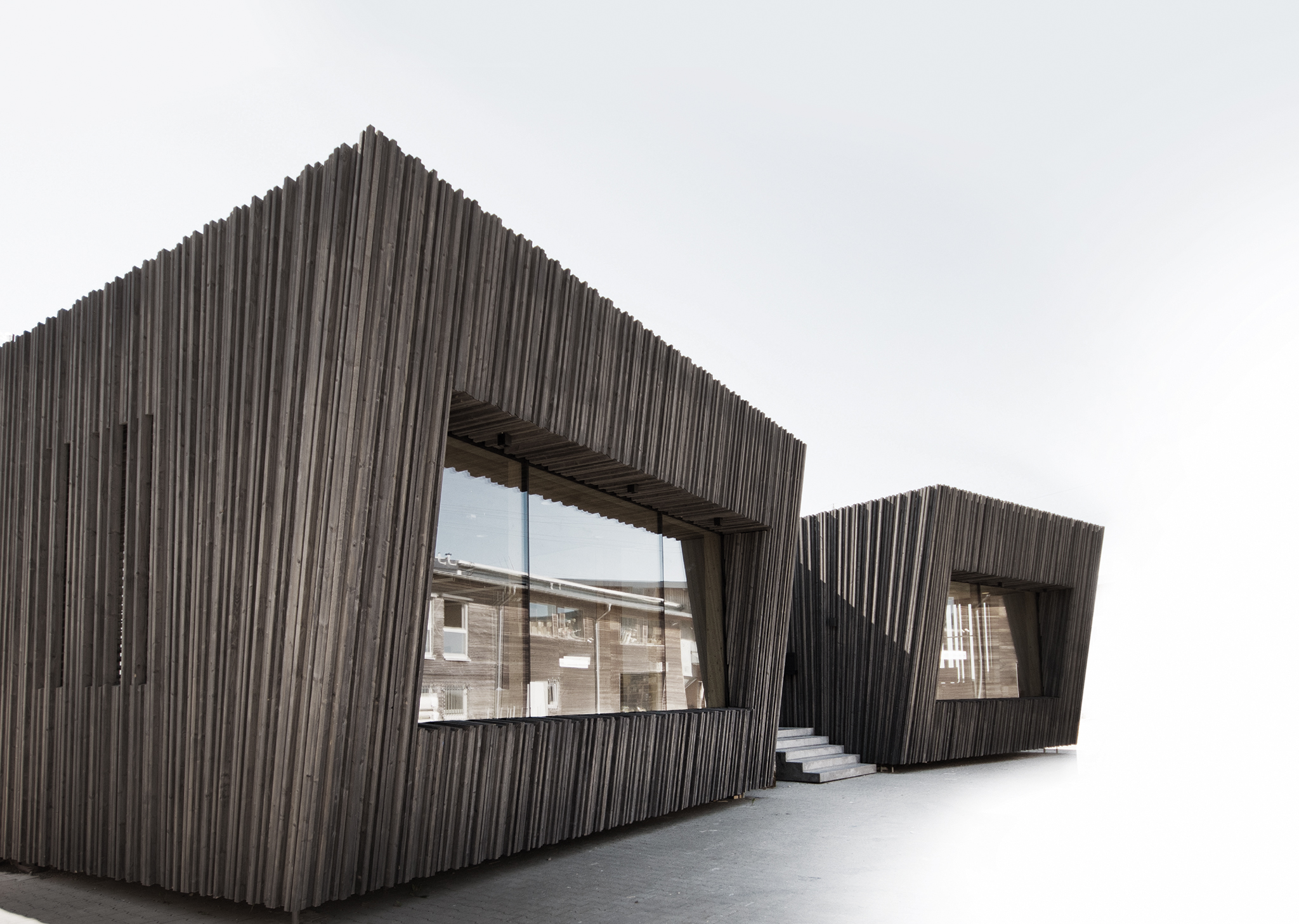 Aussenansicht des Bürogebäudes von Holzbau Henz.