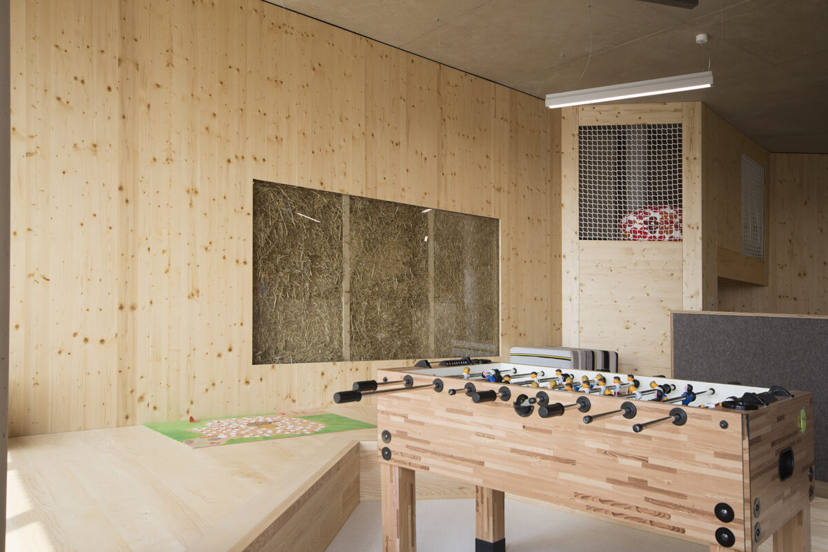 Innenansicht der Kita Angelsberg. Eine Referenz von Holzbau Henz.