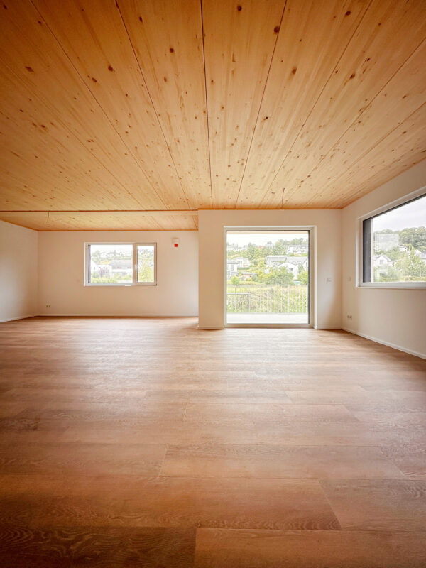 Wohnraum im Mehrfamilienhaus. Eine Referenz von Holzbau Henz.